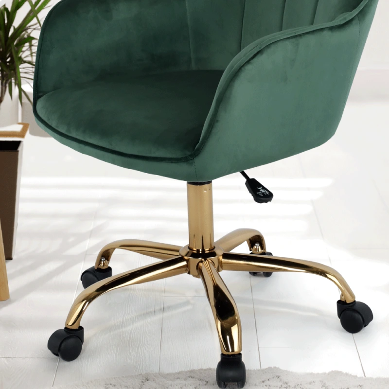 Kancelárske kreslo, Velvet látka zelená/zlatá, EROL 18