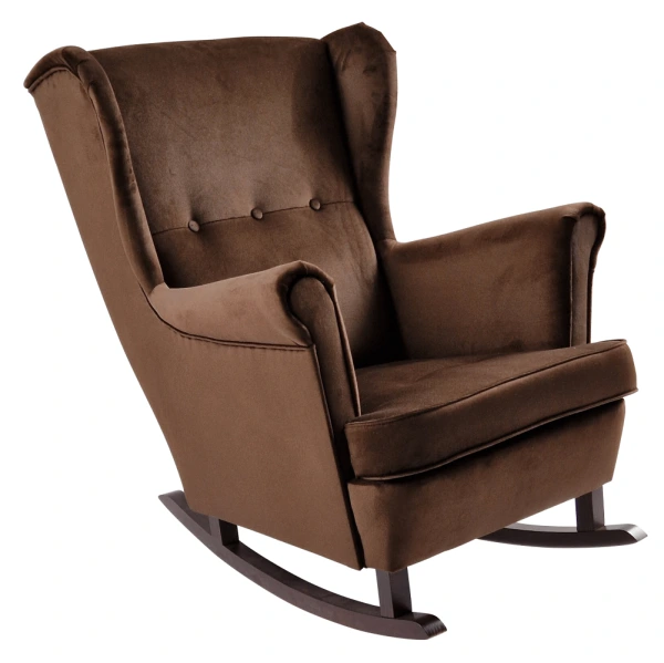 Hojdacie kreslo ušiak, hnedá/orech, TEJA 5