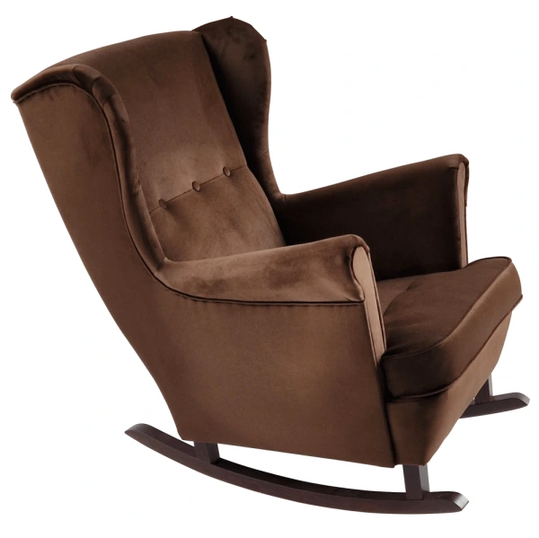 Hojdacie kreslo ušiak, hnedá/orech, TEJA 7