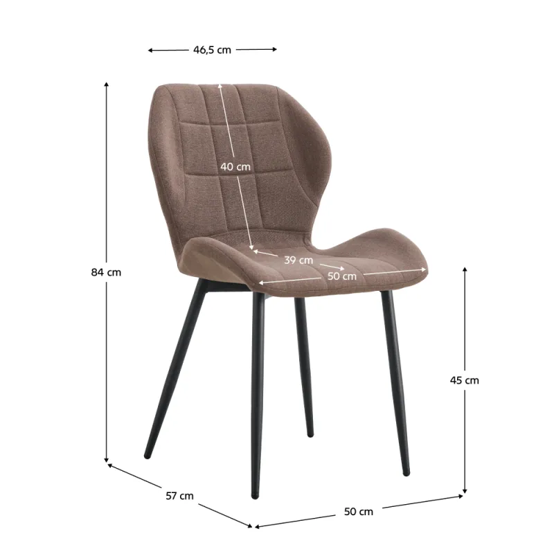 Jedálenská stolička, hnedá/čierna, MAKENA TYP 1