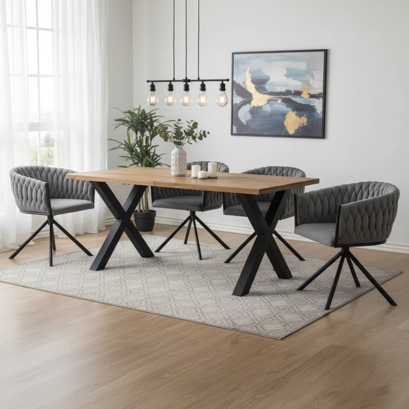 Otočné jedálenské kreslo, sivá Velvet látka/čierna, ZALA 1