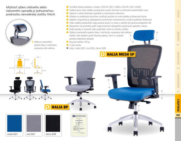 OFFICE PRO Kancelárska stolička HALIA MESH SP modrá