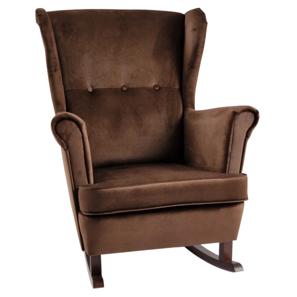 Hojdacie kreslo ušiak, hnedá/orech, TEJA 2