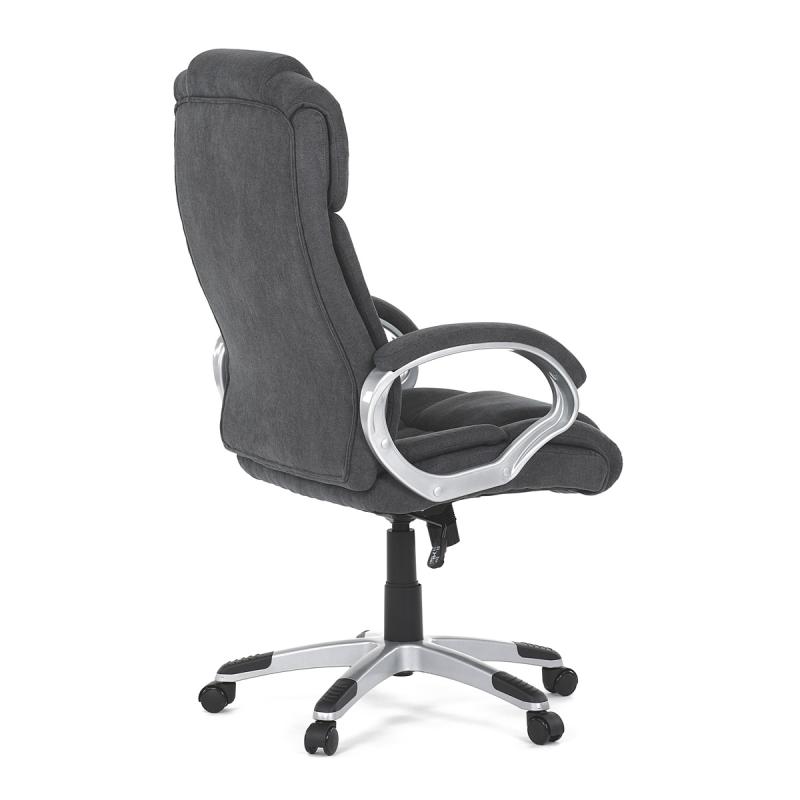 Kancelárska stolička KA-L632 GREY2, plast v striebornej farbe, šedá látka