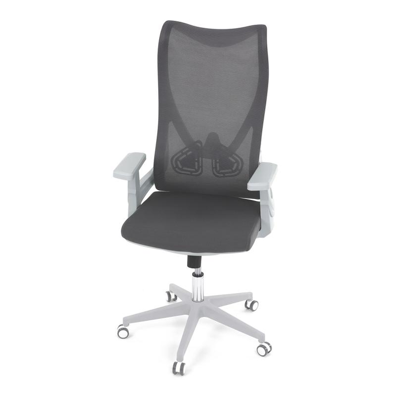Kancelárska stolička KA-S248 GREY šedý MESH, biely plast