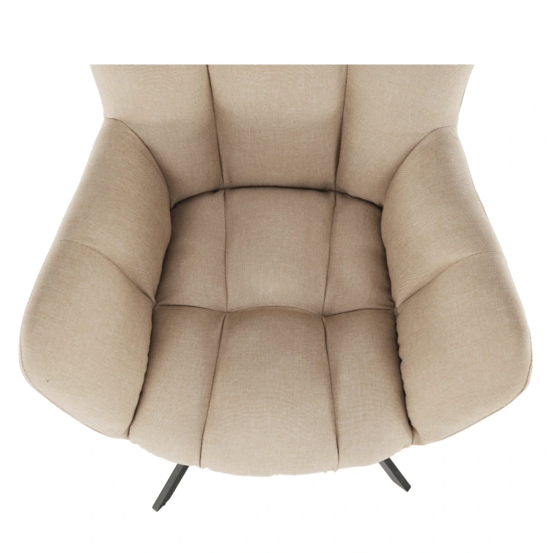 Dizajnové otočné kreslo, béžová/čierna, KOMODO 14