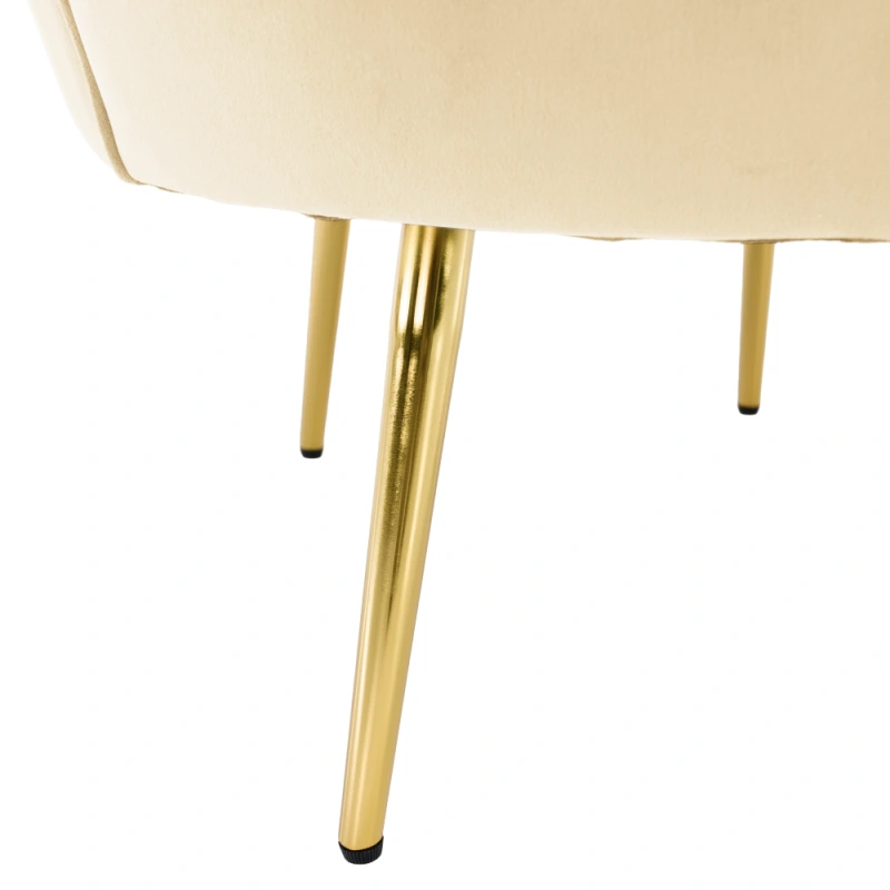 Kreslo v štýle Art-deco, béžová Velvet látka/gold chróm zlatý, NOBLEO 12