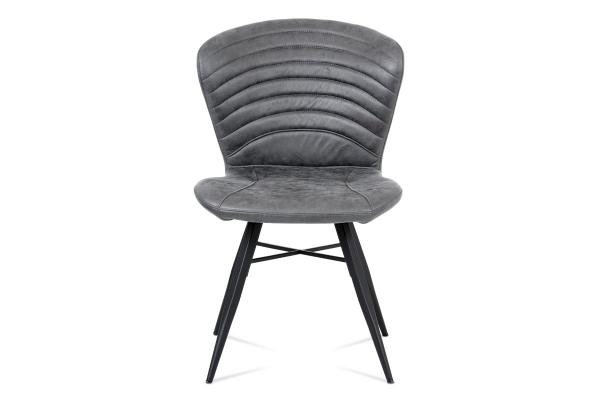 Jedálenská stolička HC-442 GREY3, sivá látka vintage, kov čierny matný