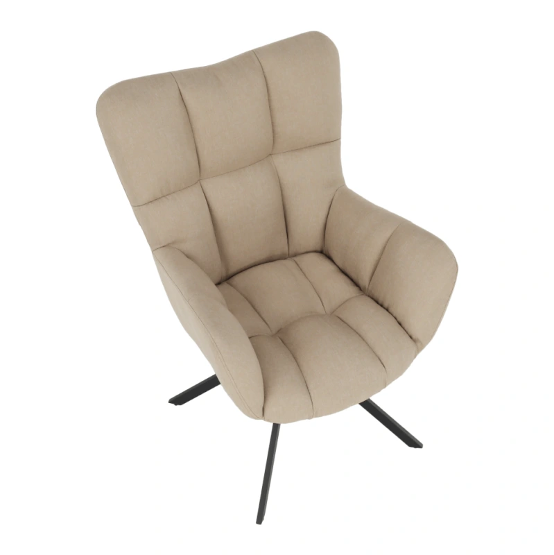 Dizajnové otočné kreslo, béžová/čierna, KOMODO 20