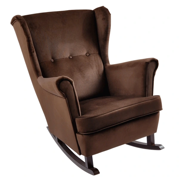 Hojdacie kreslo ušiak, hnedá/orech, TEJA 3