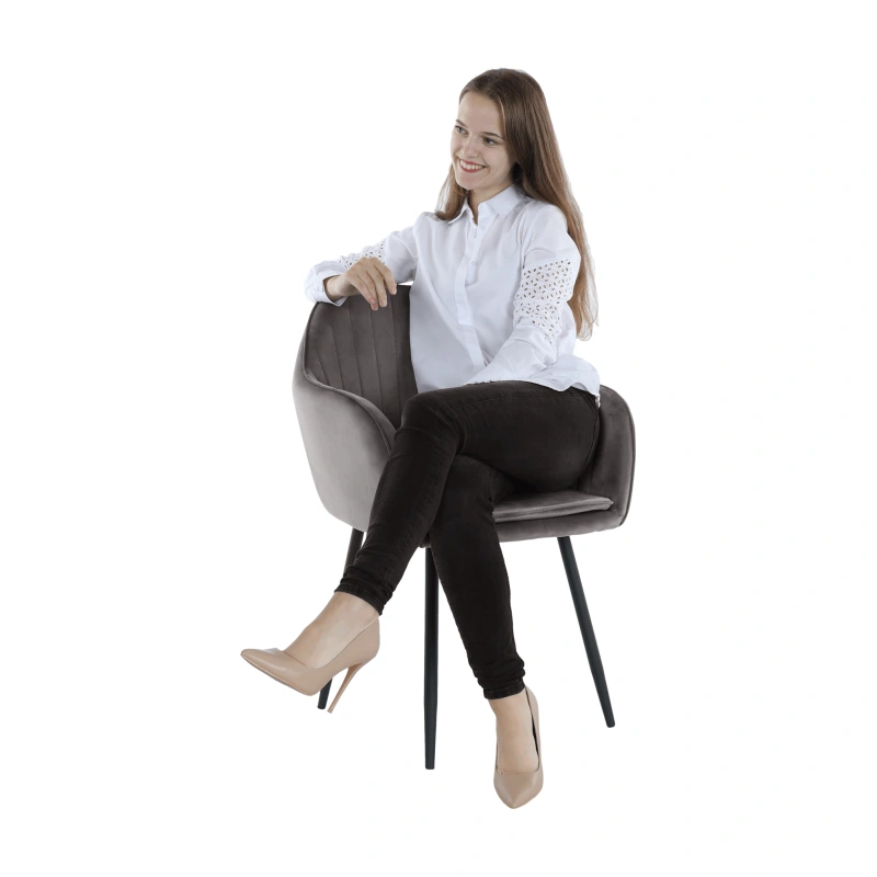 Dizajnové kreslo, sivá Velvet látka, ZIRKON 12