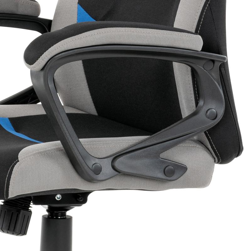 Kancelárska a herná stolička KA-L611 BLUE, modrá, sivá a čierna látka