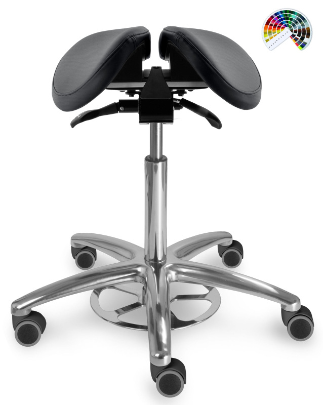 Sedlová zdravotnícka stolička 1214 S CLEAN čalúnenie KOŽENKA Silvertex, Mediflex 1