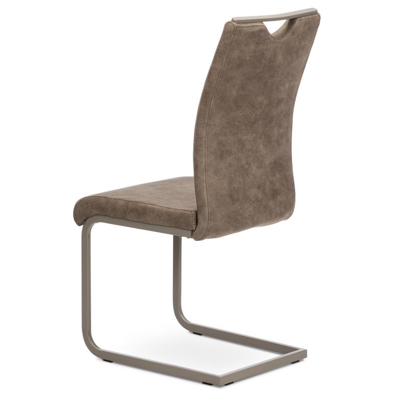Jedálenská stolička DCL-412 LAN3, poťah lanýžová látka v dekore vintage kože
