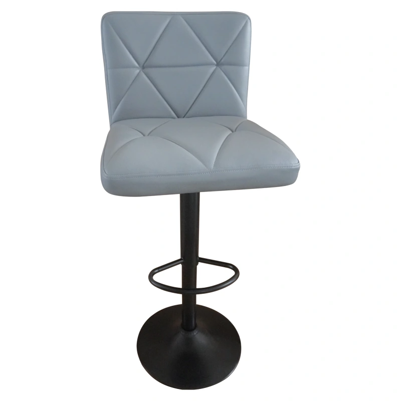 Barová stolička, ekokoža sivá/čierna, SELEST 2