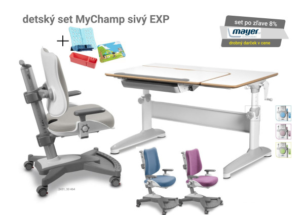 MAYER Set Rastúci stôl EXPERT 32E2 18 biely breza + MyChamp