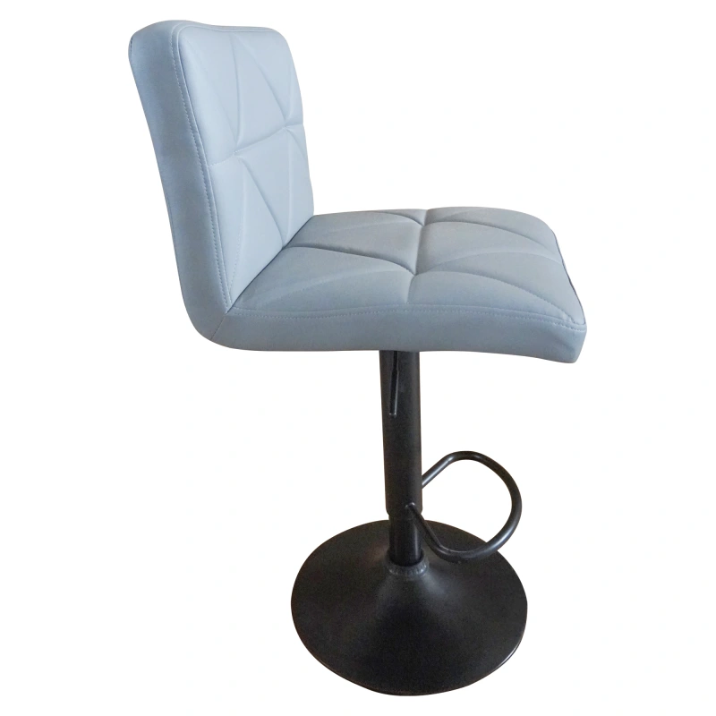 Barová stolička, ekokoža sivá/čierna, SELEST 4