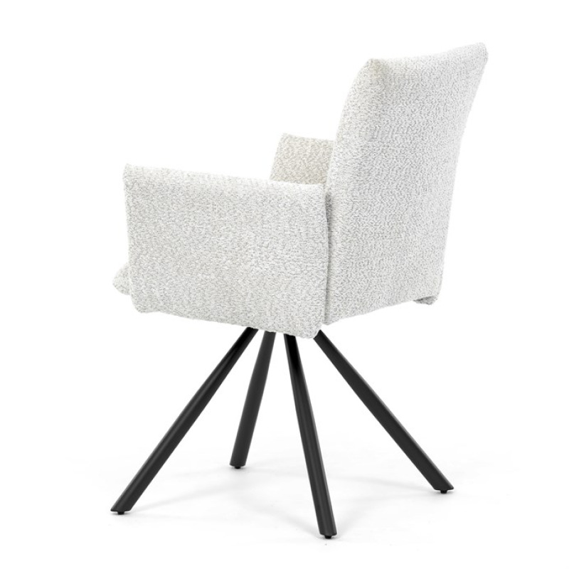 Židle jídelní DCH-W1117 CRM2 krémová, černý kov, otočný mechanismus 90°/90° (L/P) 5