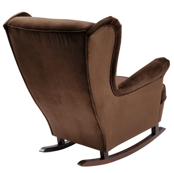 Hojdacie kreslo ušiak, hnedá/orech, TEJA 9