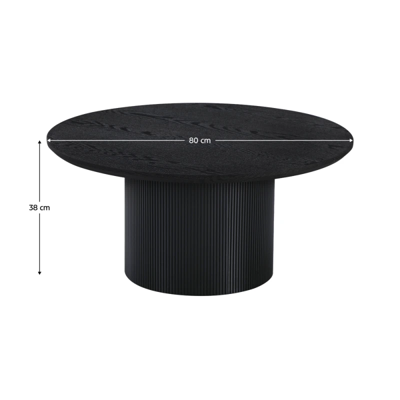 Konferenčný stolík, čierna, priemer 80 cm, MAHIR TYP 2 4