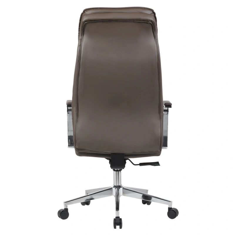 Kancelárske kreslo, sivohnedá ekokoža/chróm, nosnosť 150 kg, ELADIO 3