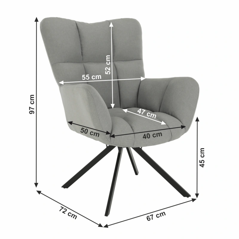 Dizajnové otočné kreslo, sivá/čierna, KOMODO 17