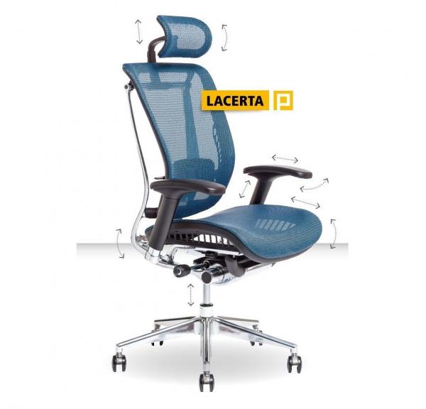 OFFICE PRO Kancelárska stolička LACERTA modrá