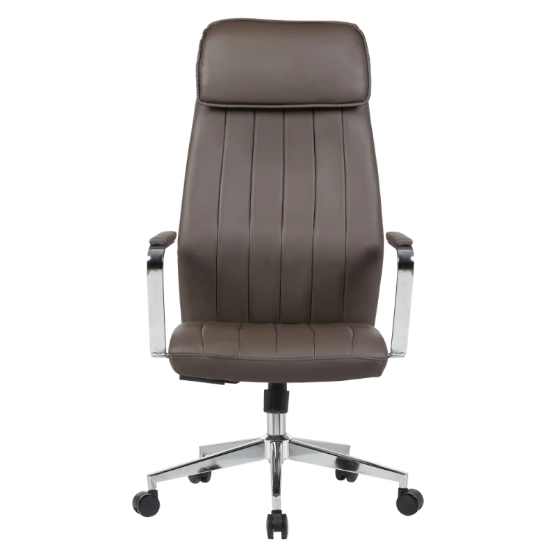Kancelárske kreslo, sivohnedá ekokoža/chróm, nosnosť 150 kg, ELADIO 1