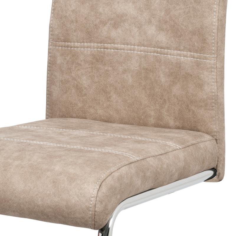 Jedálenská stolička HC-483 CRM3 krémová látka COWBOY v dekore vintage kože