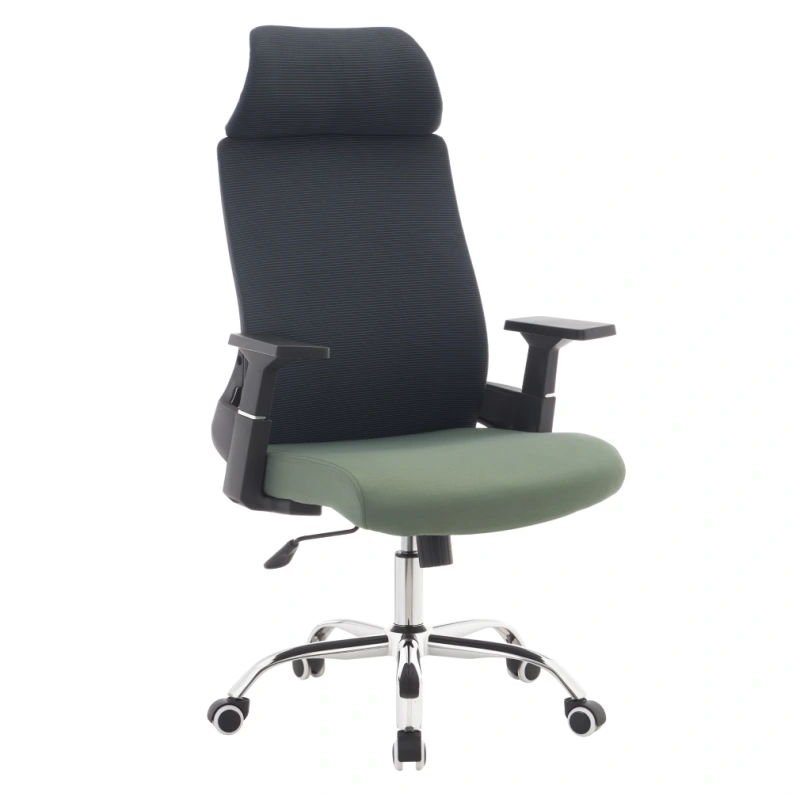 Kancelárske kreslo, tmavosivá/zelená/chróm, HOLGER