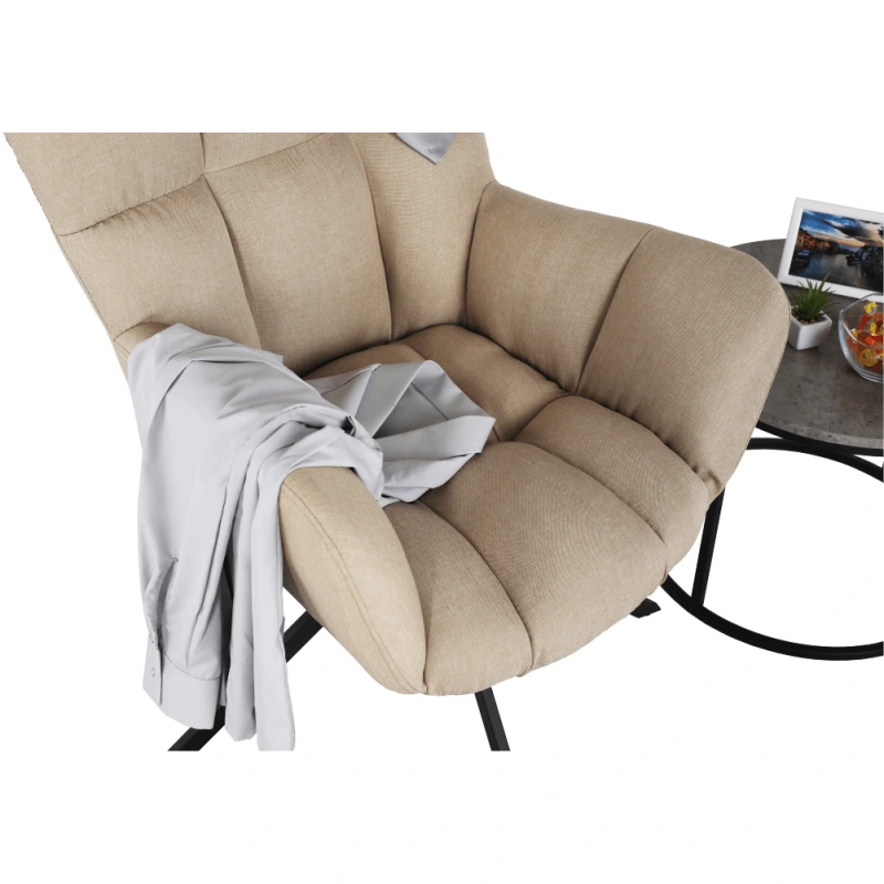 Dizajnové otočné kreslo, béžová/čierna, KOMODO 7