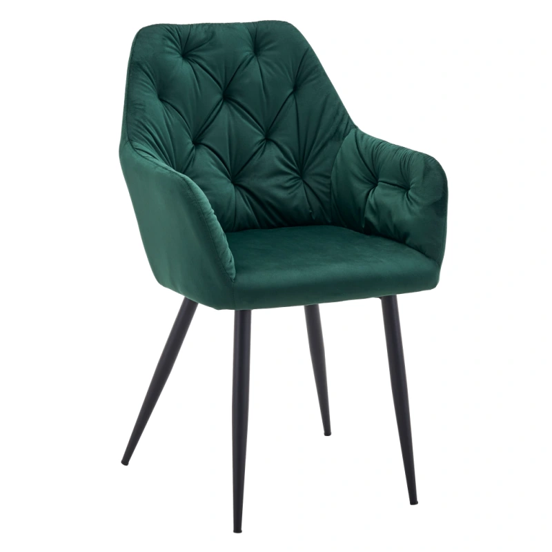 Dizajnové kreslo, tmavozelená Velvet látka, VERIO NEW