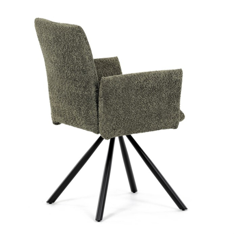 Židle jídelní DCH-W1117 GRN2 zelená látka, černý kov, otočný mechanismus 90°/90° (L/P) 8