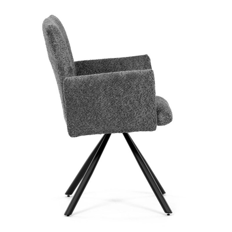 Židle jídelní DCH-W1117 GREY2 šedá látka, černý kov, otočný mechanismus 90°/90° (L/P) 10