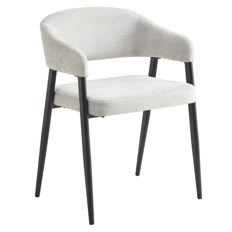 Dizajnové jedálenské kreslo, svetlosivá/čierna, NIZAR TYP 2