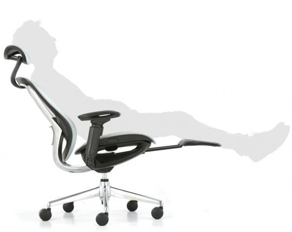 ANTARES Kancelárska stolička BAT MESH - FOOTREST sivá