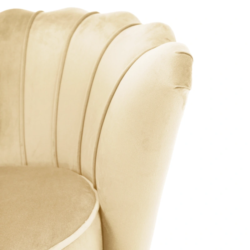 Kreslo v štýle Art-deco, béžová Velvet látka/gold chróm zlatý, NOBLEO 13
