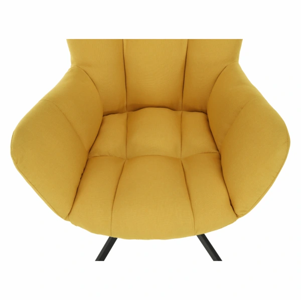 Dizajnové otočné kreslo, žltá/čierna, KOMODO 4