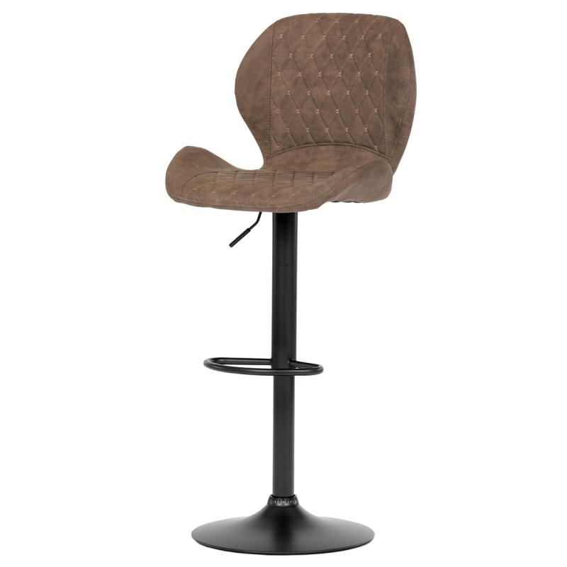Barová stolička AUB-431 BR3 hnedá COWBOY látka, čierna podnož
