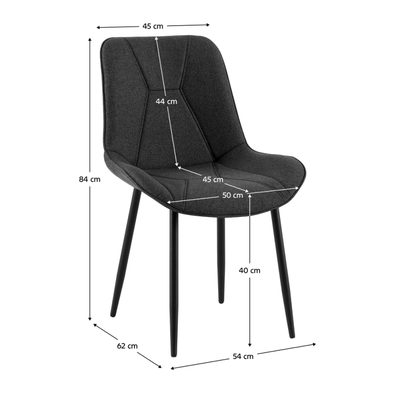 Jedálenská stolička, tmavosivá/čierna, DELTA 6