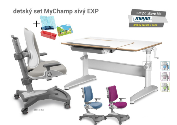 MAYER Set Rastúci stôl EXPERT 32E2 18 biely breza + stolička MyChamp