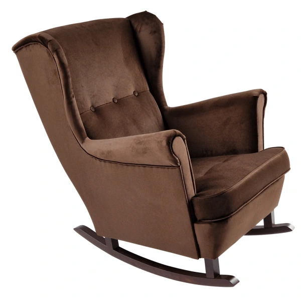 Hojdacie kreslo ušiak, hnedá/orech, TEJA 6