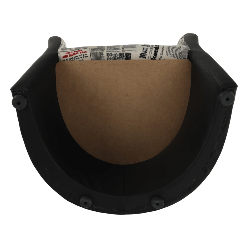 Klubové kreslo, ekokoža čierna/látka vzor novín, CUBA 7