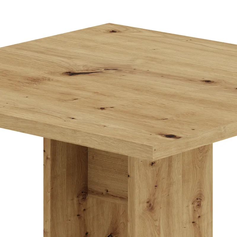 Jedálenský stôl, dub artisan, 67,5x67,5 cm, EVERET
