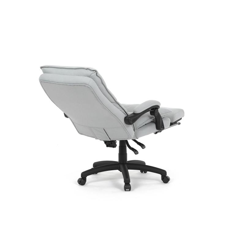 Kancelárska stolička KA-Y350 SIL s podnožkou, poťah sivá svetlá látka
