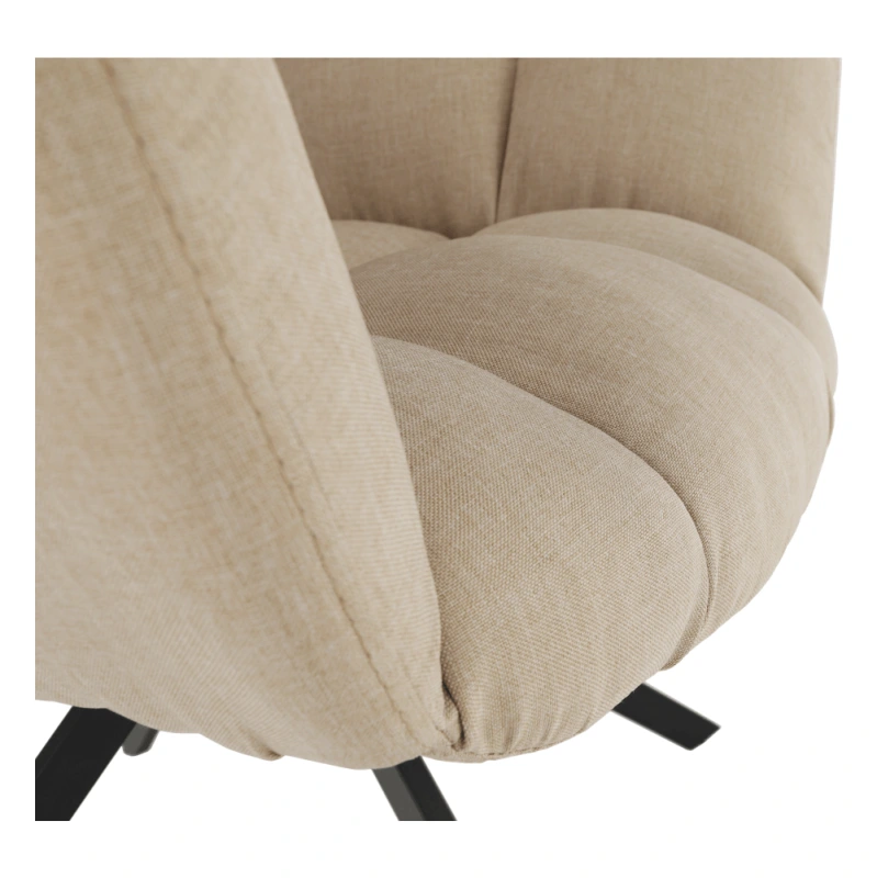 Dizajnové otočné kreslo, béžová/čierna, KOMODO 17