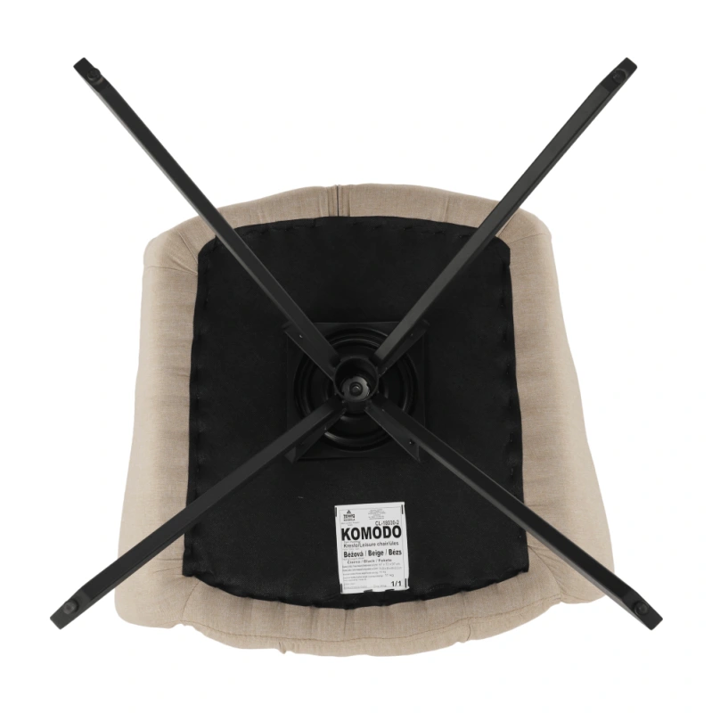 Dizajnové otočné kreslo, béžová/čierna, KOMODO 18