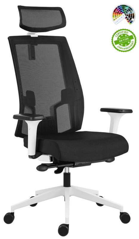 Kancelárska stolička 2900 SYN SL LAPEL BLACK WHITE čalúnenie DELUXE XTREME FOUR 2