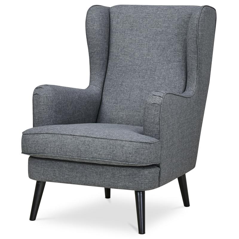 Křeslo ušák, šedá látka, AK-A1318 GREY2