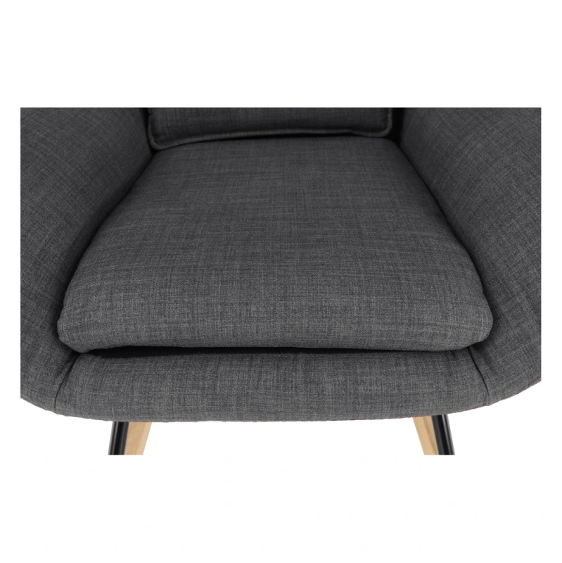 Hojdacie kreslo, sivá látka/drevo, HARPER 2